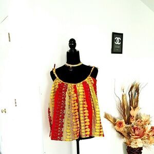 Woman King African print top
